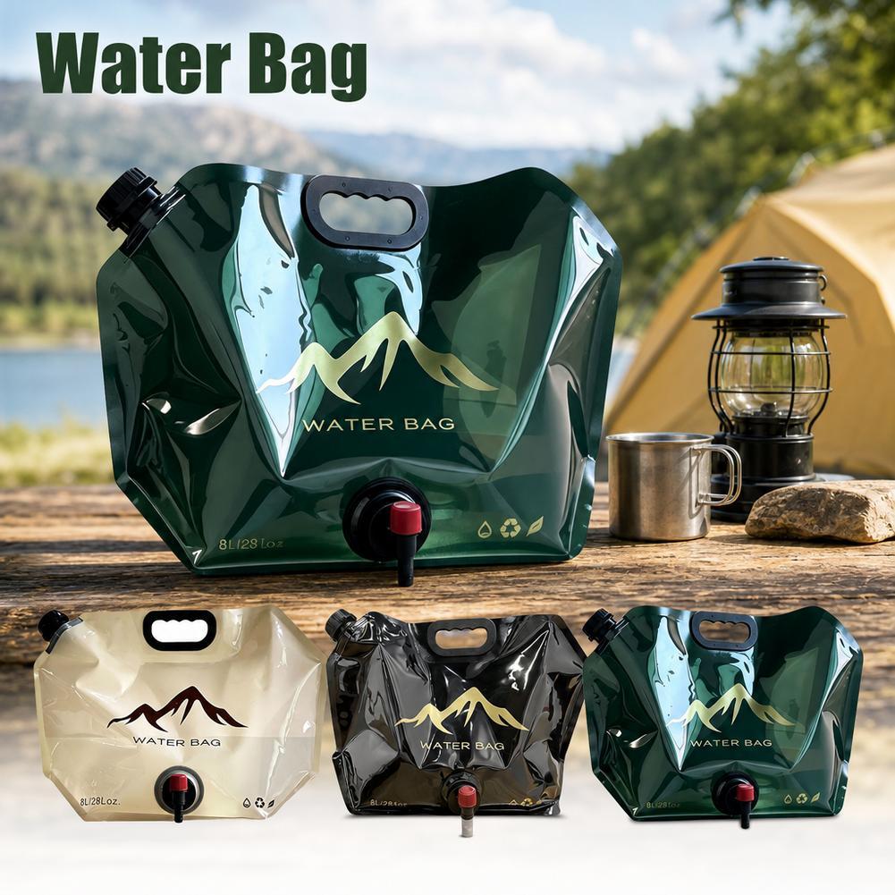 Camping Cooking Bag - ポータブル屋外水タンク 8L 折りたたみ式ウォーターバッグ蛇口付き大容量水容器屋外キャンプバーベキュー釣り用