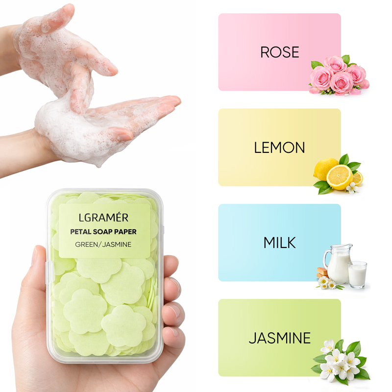 Biodegradable Soap Camp - 携帯用ミニ石鹸シート – 香り付き使い捨て手洗い紙、旅行に便利、キャンプ、ハイキング、アウトドアに最適な水溶性石鹸