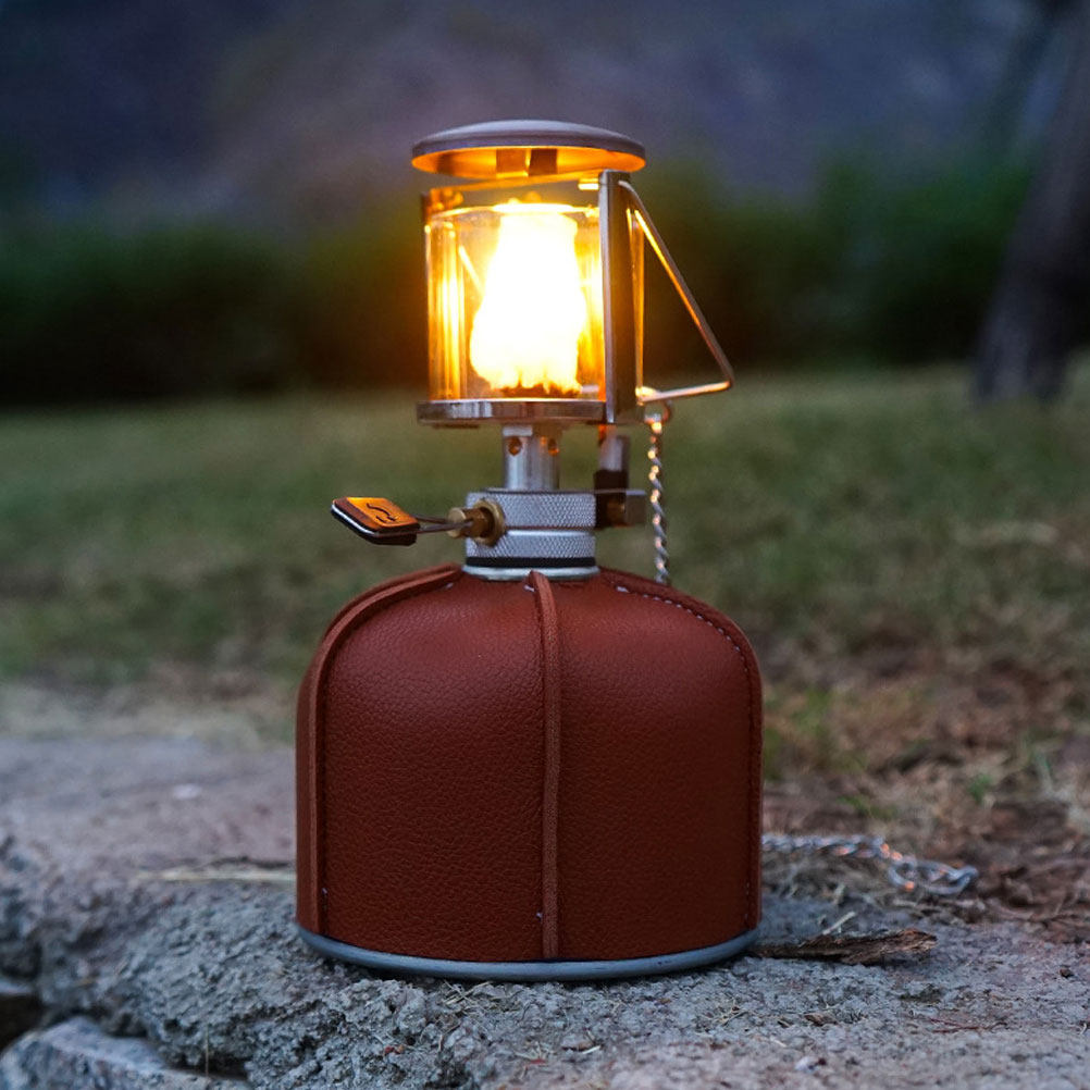 Camping Cooking Materials - 1 個ガスタンク保護カバーブラウン PU 素材キャンプガスタンクプロテクター屋外調理ツール防塵防錆収納スリーブ