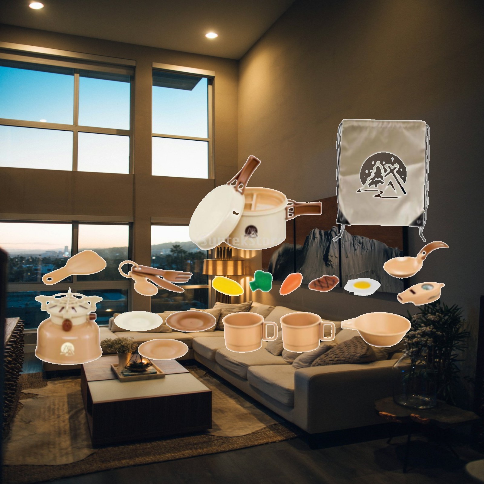 Camping Cooking With Kids - 22ピース キッズキャンプクッキングセット ピクニックアクセサリー リアルなキャンプおもちゃ 就学前の男の子 女の子