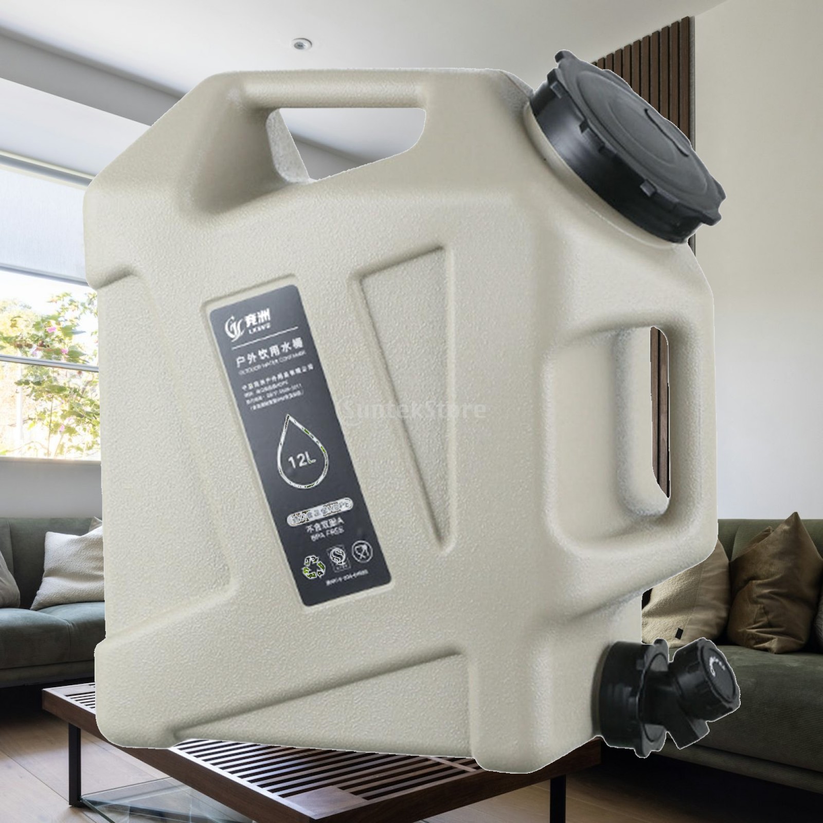 Camping Cooking Materials - キャンプ用ウォータージャグコンテナ PE素材 ポータブル折りたたみ式ウォータービン ハンドル付き 屋外調理や緊急時用