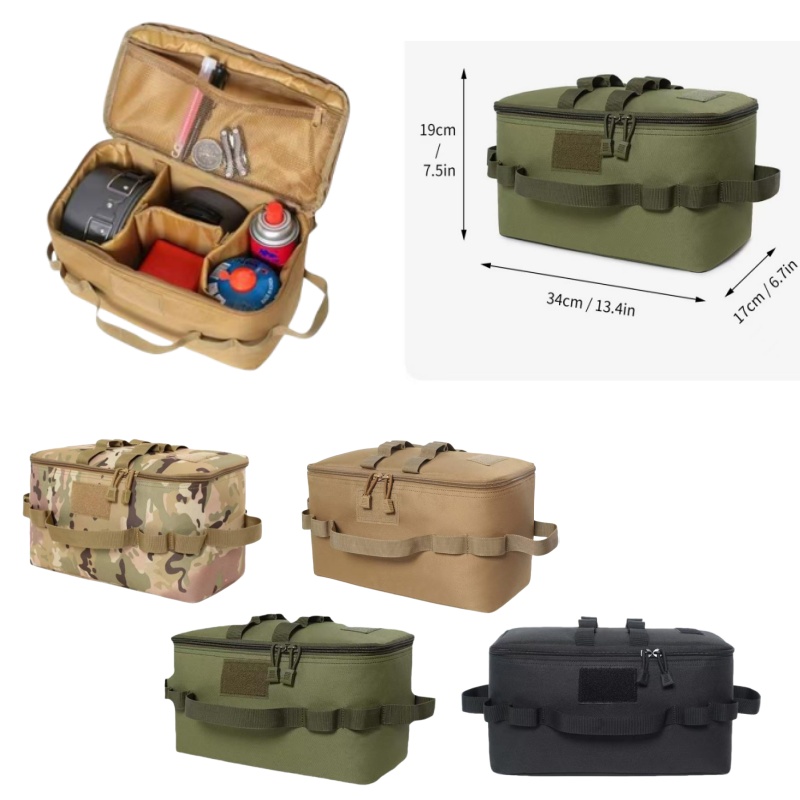 Camping Cooking Box - アウトドアポーチ キャンプ収納袋 調理器具オーガナイザー ポータブル食器ハンドバッグ ピクニックバッグ キャンプ