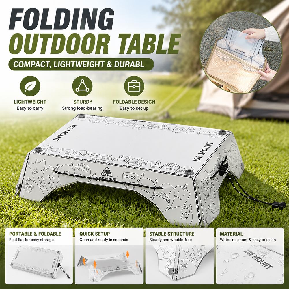 Camping Cooking Table - ポータブルマルチ折りたたみキャンプテーブル PP 軽量ピクニックデスク旅行車 RV 屋外バーベキューコックダイニングトレイコンパクト収納
