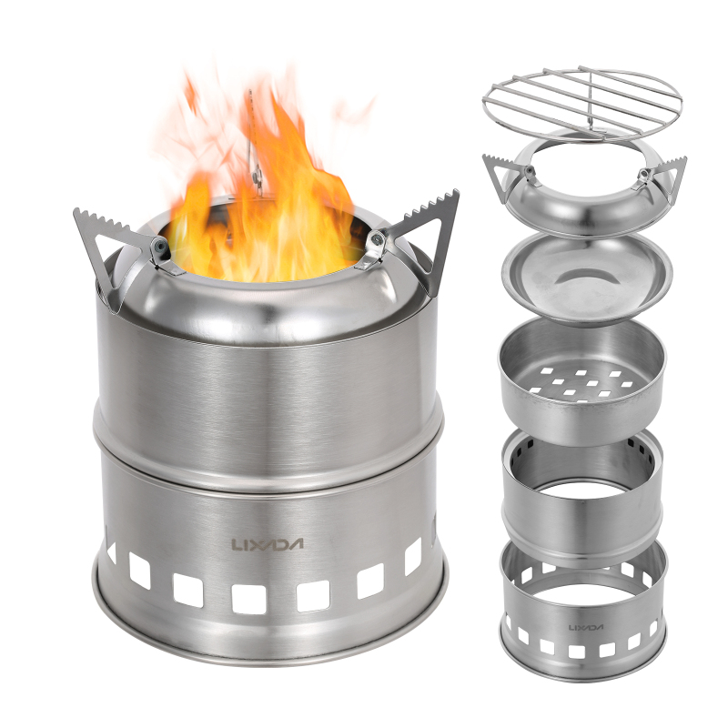 Camping Cooking Alcohol - Lixada-ステンレス鋼の薪ストーブ,アルコールバーナー,屋外調理,ピクニック,キャンプ,旅行