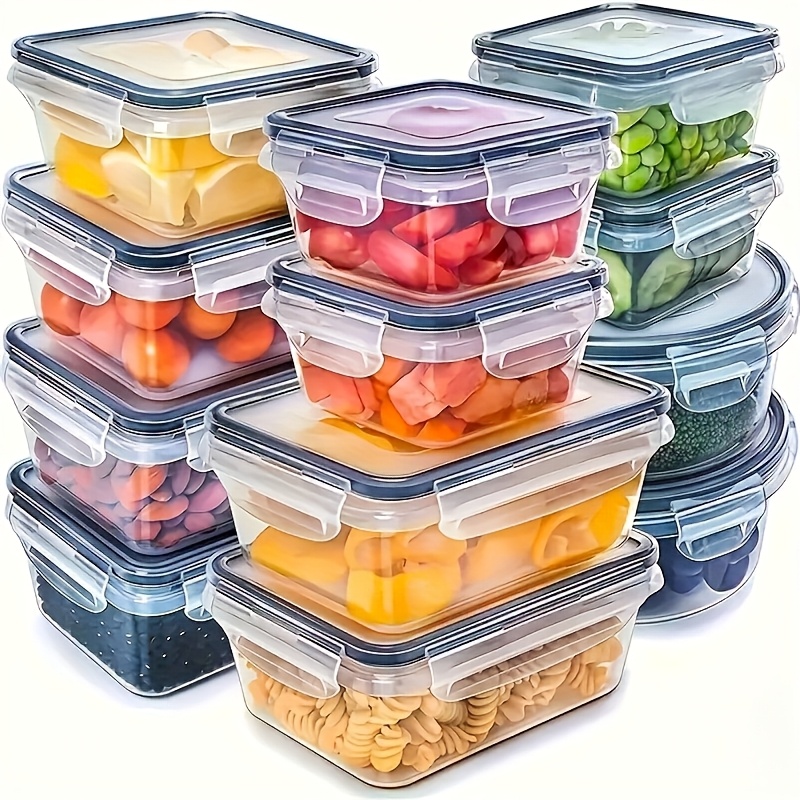 Camping Cooking Box - 8個セットには、4つの容器と4つの蓋が含まれています。気密食品保存容器、キッチン冷蔵庫オーガナイザー、果物、野菜、キャンプ用。