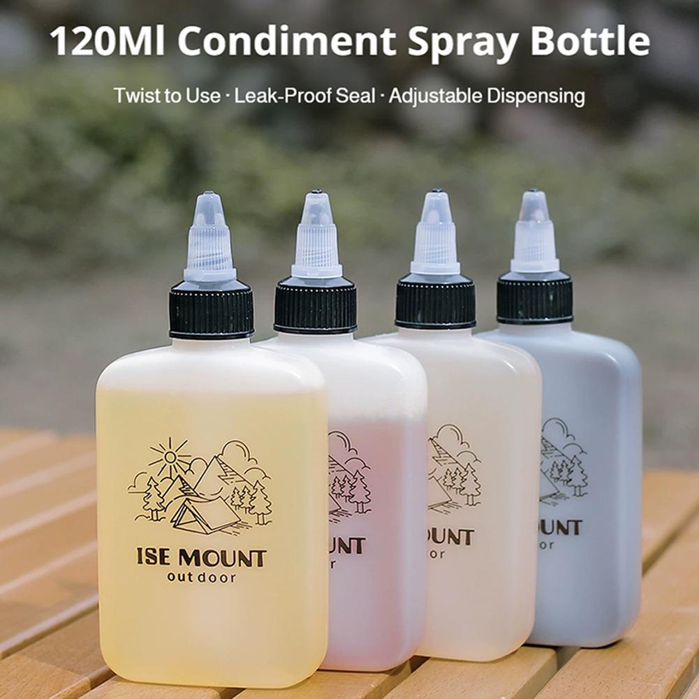Camping Cooking Oil Container - 120 ミリリットルキャンプオイルディスペンサーボトル漏れ防止スクイーズ調味料ボトル屋外バーベキュー調理キッチン用品ソース容器