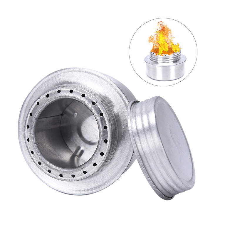 Camping Cooking Alcohol - 超軽量シルバーアルコールストーブ 密閉蓋設計 キャンプ用暖房効率的なバーナー コンパクトアウトドアクッキング ポータブルギア