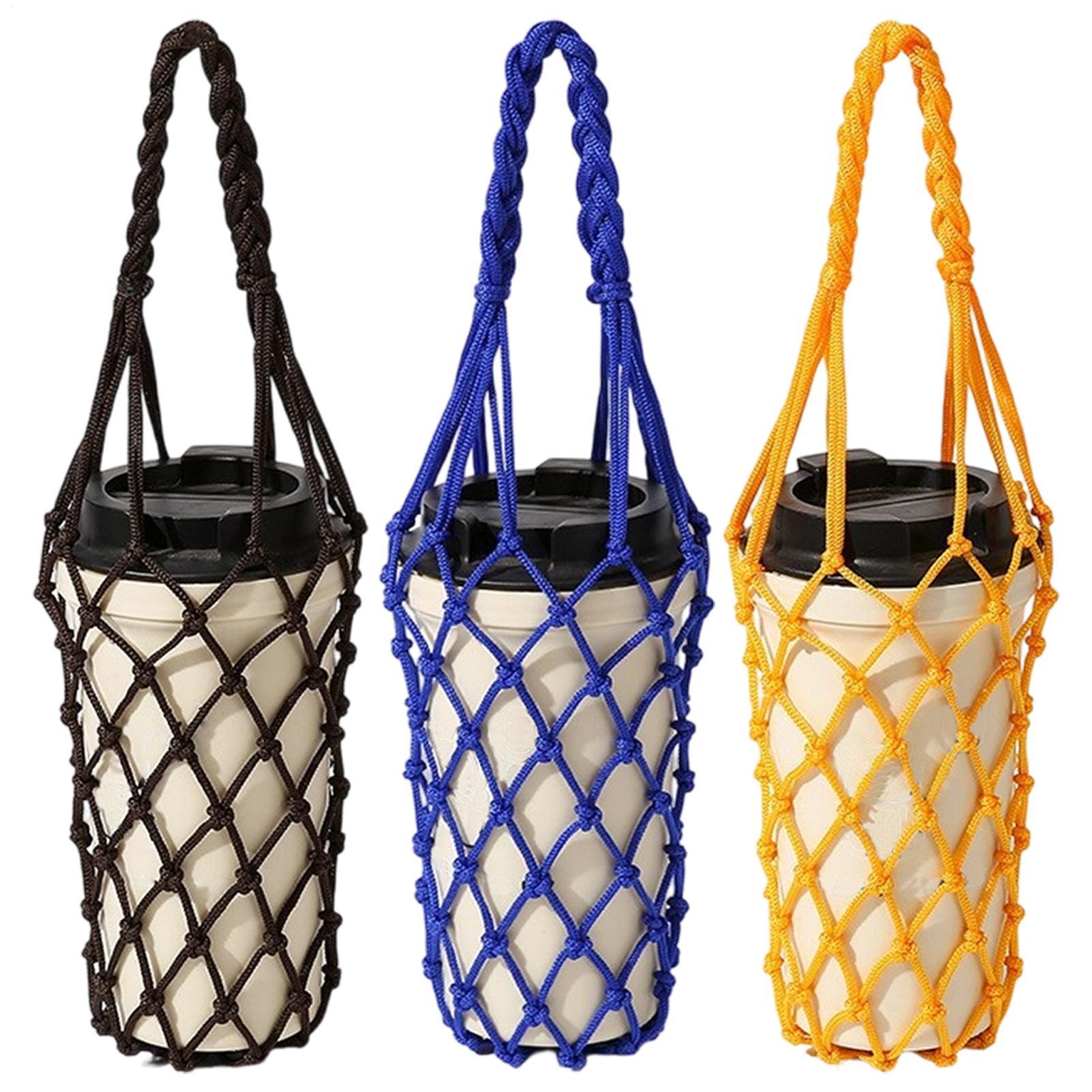 Camping Cooking Bag - 1個入りウォーターボトルバッグ、かぎ針編みメッシュカップホルダー、ウォーターボトルポーチ、キャンプ、ハイキング、ピクニック、旅行、ランニング、ウォーキング、ビーチ、公園用