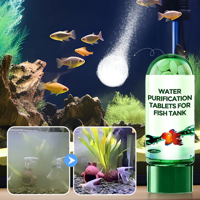 Water Purification Tablet - 環境に優しい水槽水浄化タブレット 水浄化剤 速効性水槽洗浄液 水槽水透明化剤