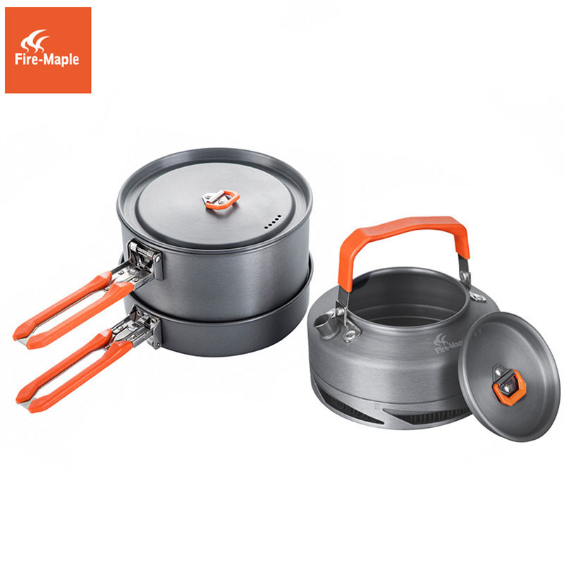 Camping Cooking Ware - Fire Maple器具ハイキング調理セット熱交換器ポットパンケトル FMC-FC2 台所用品屋外食器