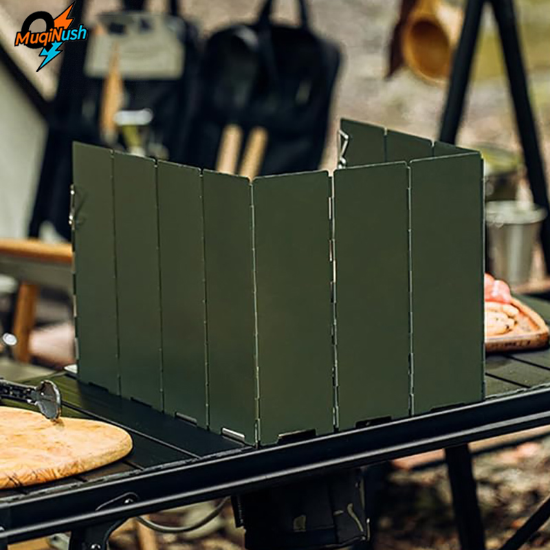 Camping Cooking Materials - MuqiNush 軽量キャンプウインドスクリーン ポータブル防風屋外調理素材 ピクニックバックパッキング用のさまざまなストーブに対応