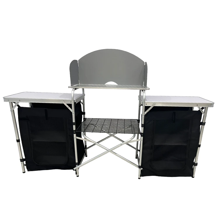 Camping Cooking Table - 屋外キャンプ用アルミ製ポータブルキッチン折りたたみ式調理台