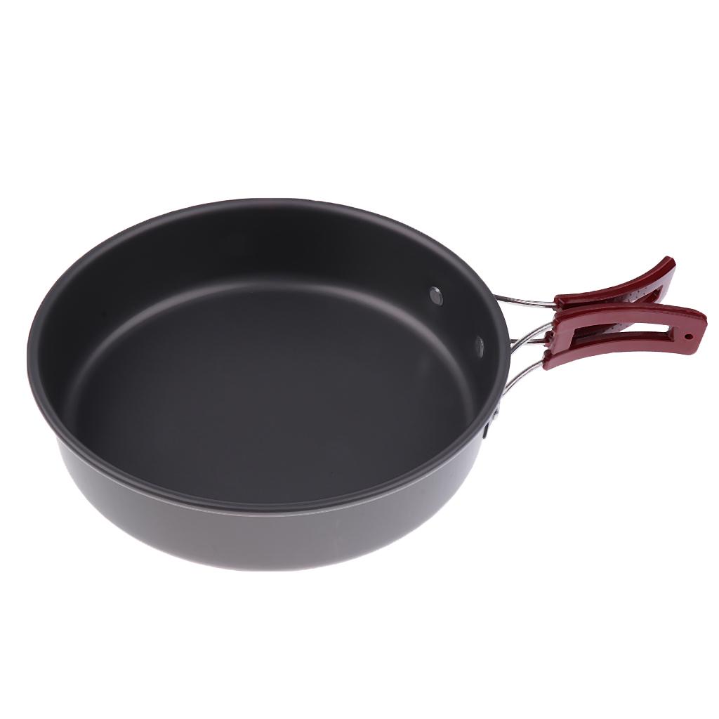ノンスティックポータブルキャンプフライパン折りたたみハンドル - Camping Cooking Frying Pan のレビューと価格