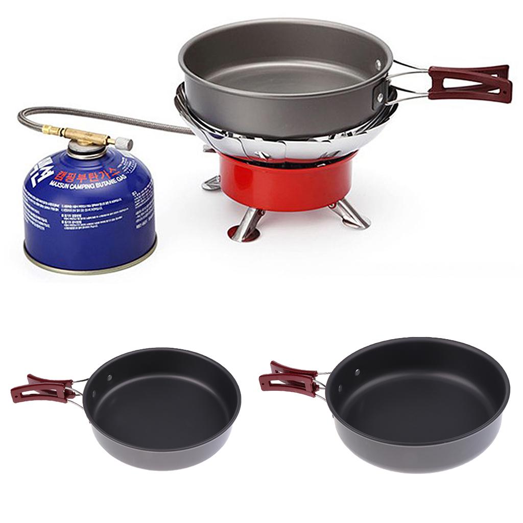 ノンスティックポータブルキャンプフライパン折りたたみハンドル - Camping Cooking Frying Pan のレビューと価格
