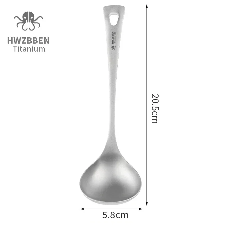 Hwzbben-長いハンドル付きのチタンスープスプーン,キャ - Camping Cooking Ware のレビューと価格