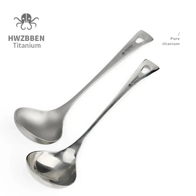 Hwzbben-長いハンドル付きのチタンスープスプーン,キャ - Camping Cooking Ware のレビューと価格