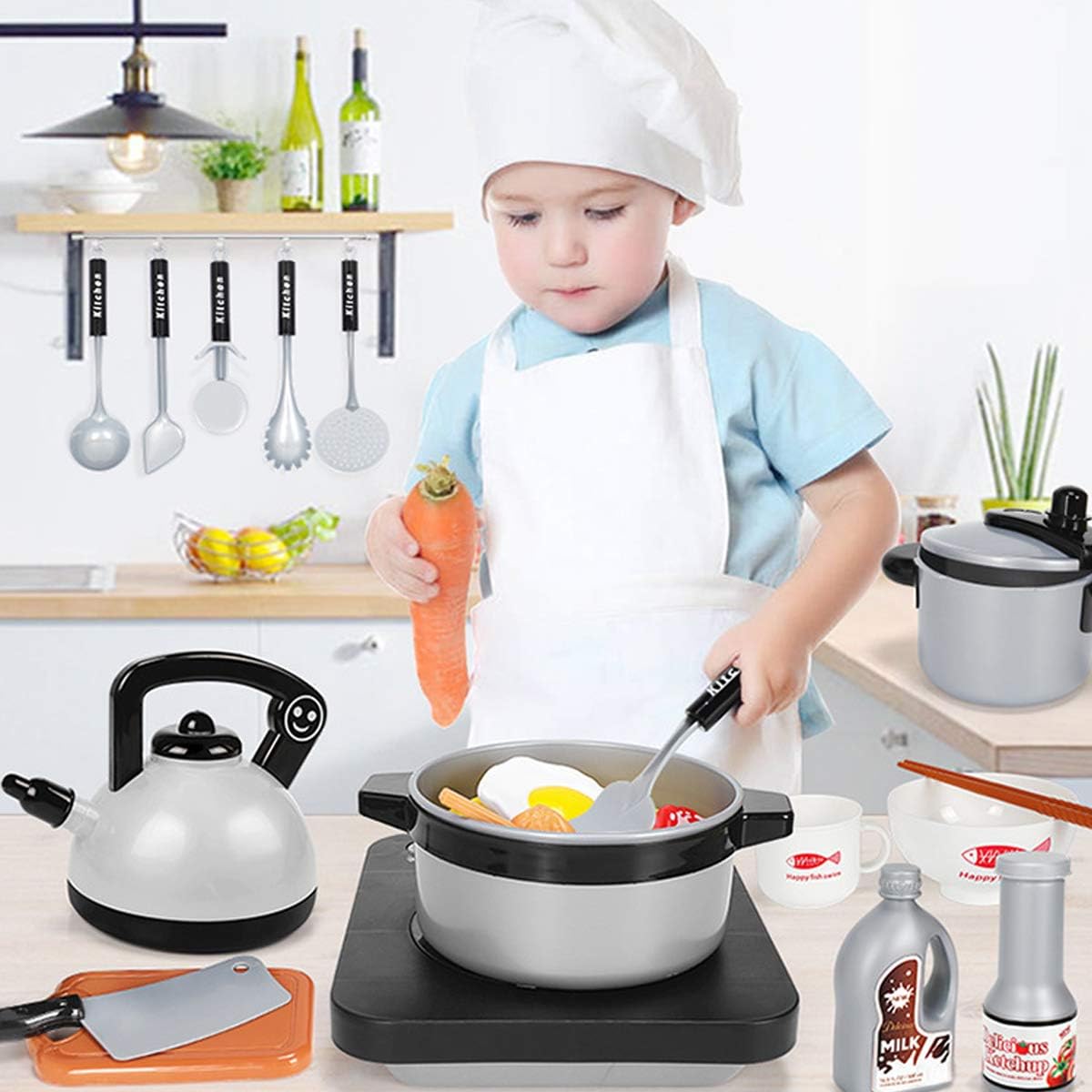 子供用キッチンおもちゃセット 幼児向けごっこ遊び バーベキュ - Camping Cooking With Kids のレビューと価格
