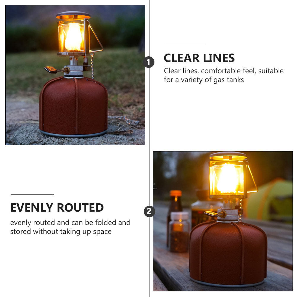 1 個ガスタンク保護カバーブラウン PU 素材キャンプガスタ - Camping Cooking Materials のレビューと価格