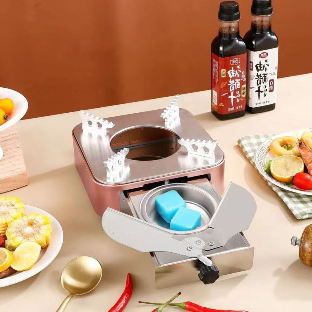 ポータブル正方形ステンレス鋼アルコールストーブ引き出し式シル - Camping Cooking Alcohol のレビューと価格