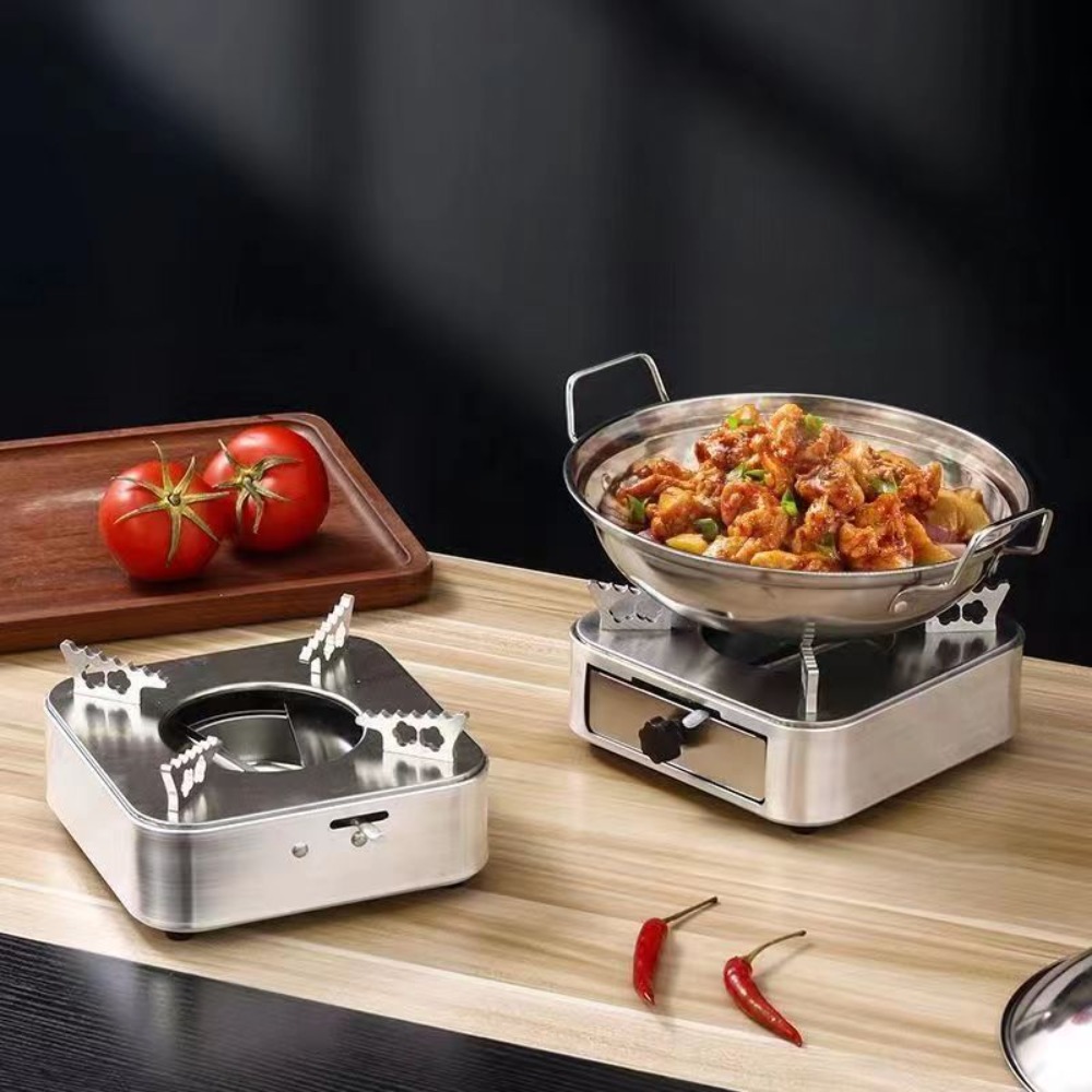 ポータブル正方形ステンレス鋼アルコールストーブ引き出し式シル - Camping Cooking Alcohol のレビューと価格
