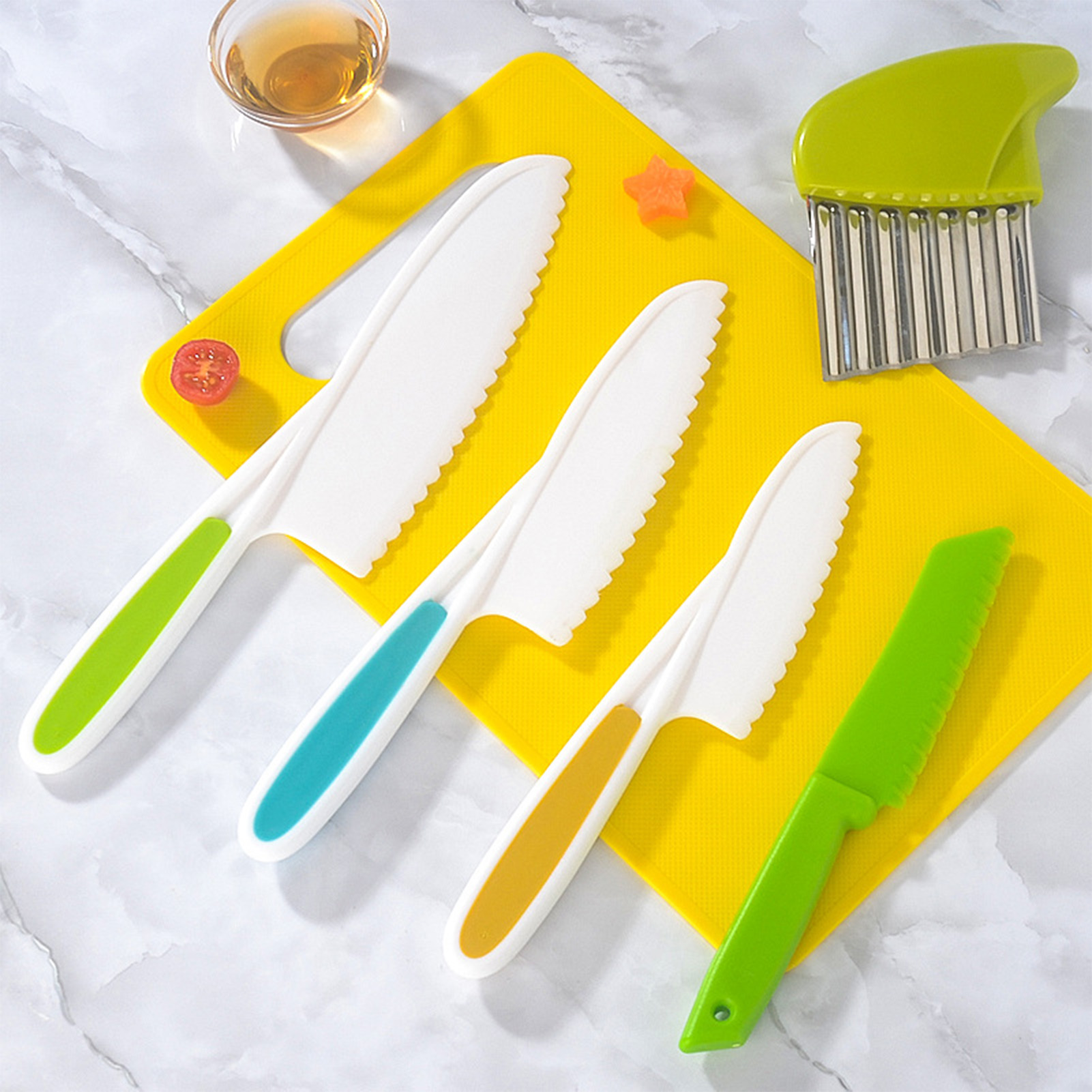 プラスチックキッチンツール子供用まな板ナイフセット子供の安全 - Camping Cooking With Kids のレビューと価格
