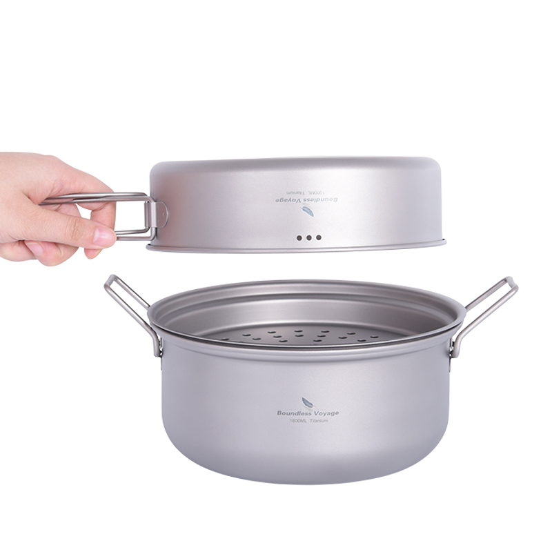 バウンドレスボヤージュ チタン製蒸し器 アウトドアキャンプ調 - Camping Cooking Frying Pan のレビューと価格
