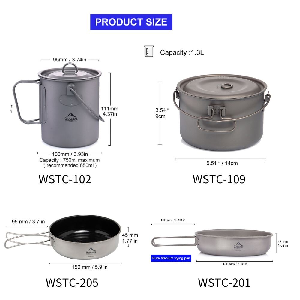 キャンプ用食器チタン調理器具セット観光大釜屋外調理鍋フライパ - Camping Cooking Frying Pan のレビューと価格