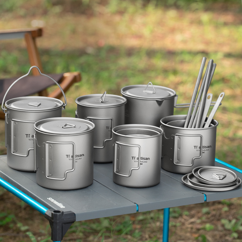 Tiartisan 屋外チタン軽量ポータブルティーコーヒーカ - Camping Cooking Gear のレビューと価格
