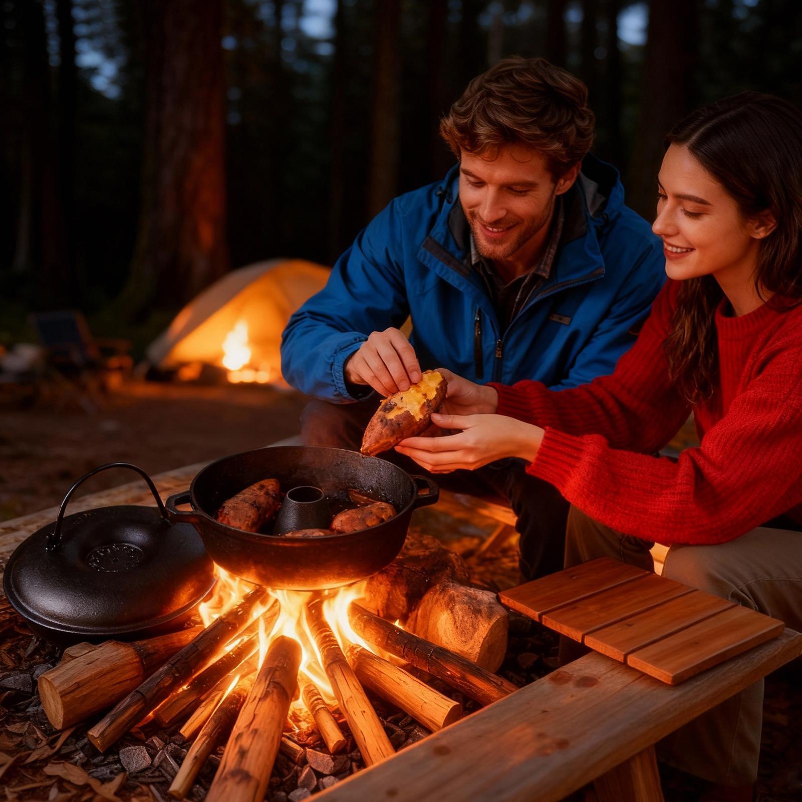 鋳鉄製の大釜、調理用、頑丈、高温耐性、調理器具、キャンプ用ダ - Camping Cooking Dutch Oven のレビューと価格