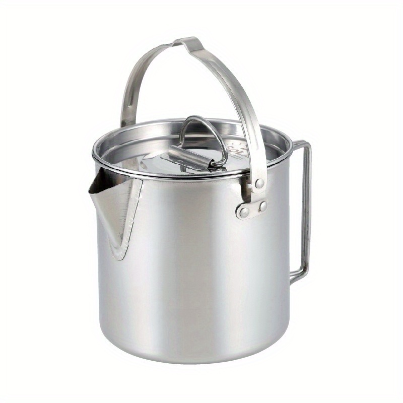 1PC コンパクトでポータブル 1.2L 屋外スチールケトル - Camping Cooking Ware のレビューと価格