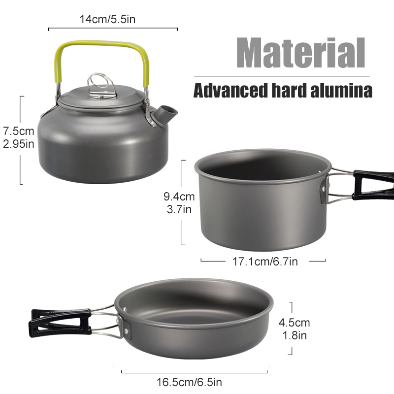 WESTTUNE キャンプ調理器具キット アルミ アウトドア - Camping Cooking Pot のレビューと価格