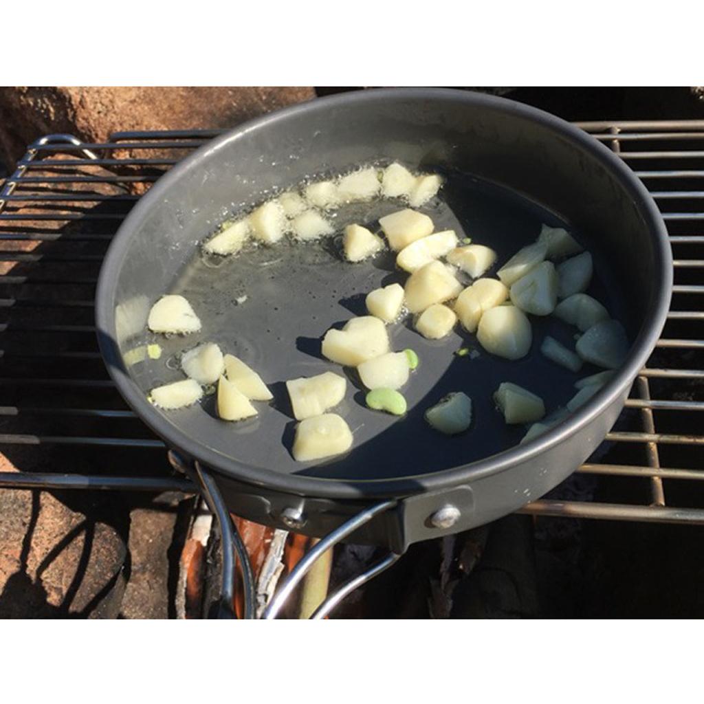 バックパッキング用フライパン アルミニウム製ノンスティックフ - Camping Cooking Frying Pan のレビューと価格
