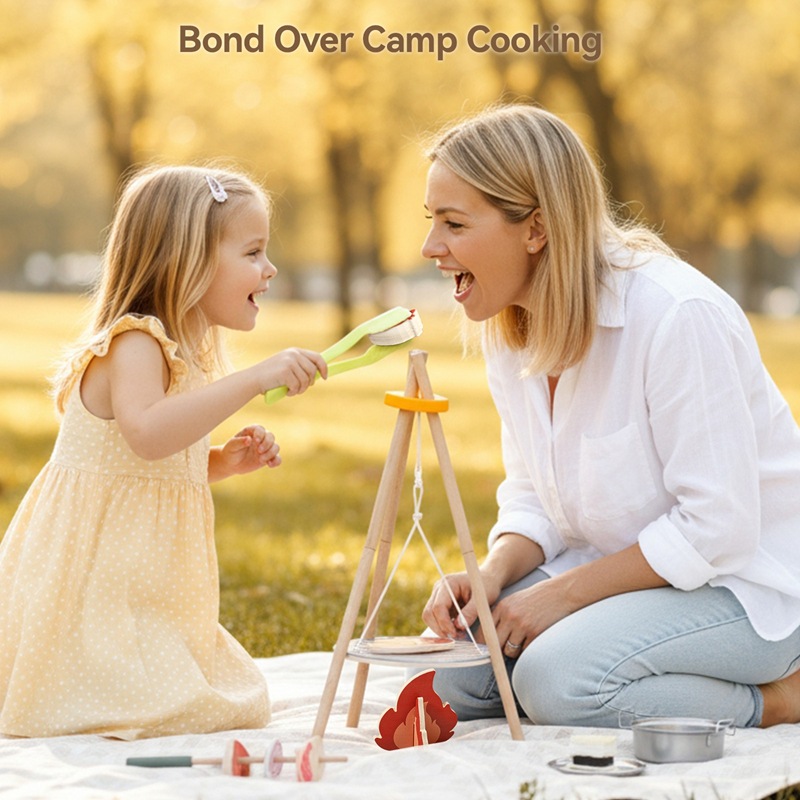 木製キッズキャンプバーベキュートイセット キャンプファイヤー - Camping Cooking With Kids のレビューと価格