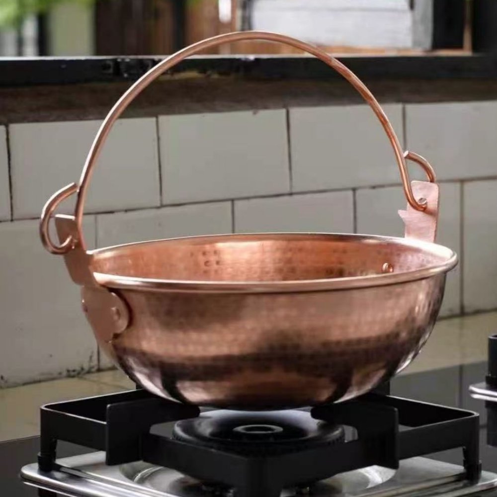 ヴィンテージ銅製吊り下げ鍋、アウトドアキャンプ用厚手鍋調理器 - Camping Cooking Pot のレビューと価格