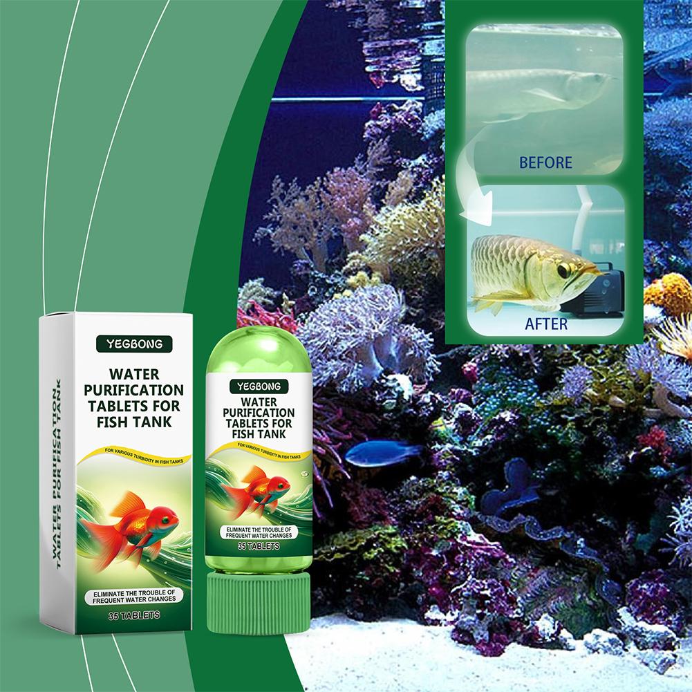 水質浄化タブレット 魚水槽 水槽用 藻類除去剤 澄化剤 消臭 - Water Purification Tablet のレビューと価格