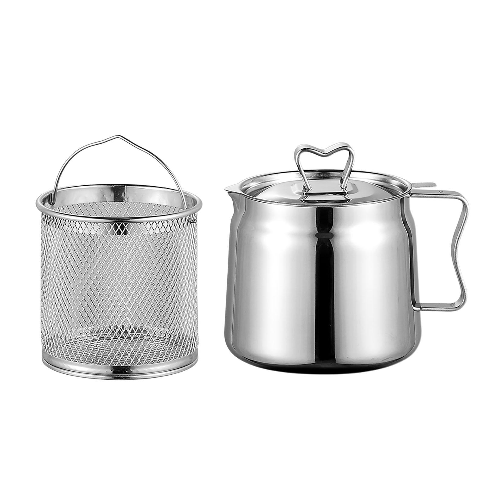 ディープフライヤーセット ステンレスオイルフィルター付きポッ - Camping Cooking Oil Container のレビューと価格