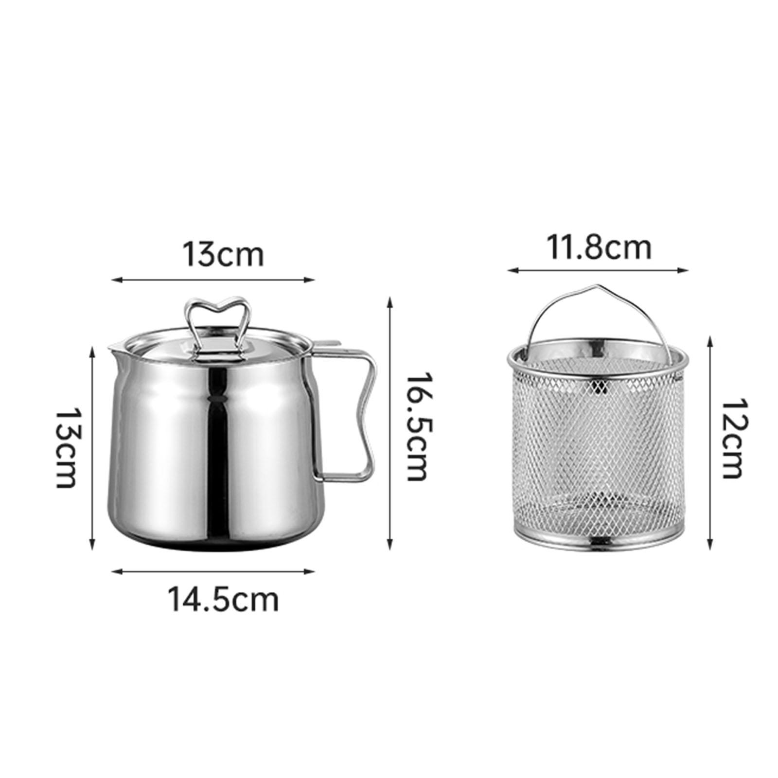 ディープフライヤーセット ステンレスオイルフィルター付きポッ - Camping Cooking Oil Container のレビューと価格