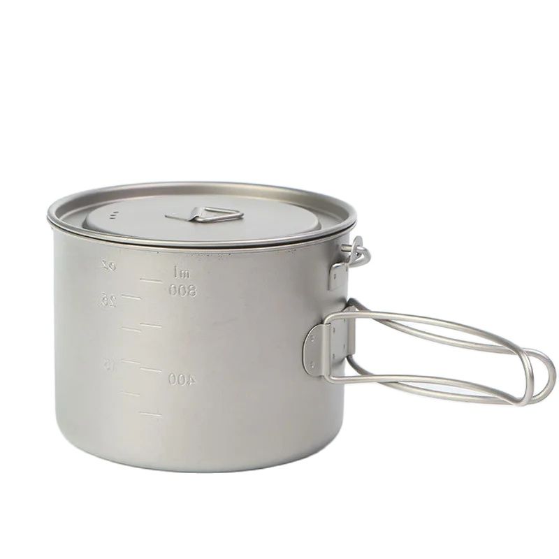吊り下げハンドル付きチタン調理鍋,ポータブル,キャンプ,ピク - Camping Cooking Pot のレビューと価格