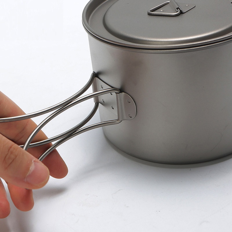吊り下げハンドル付きチタン調理鍋,ポータブル,キャンプ,ピク - Camping Cooking Pot のレビューと価格