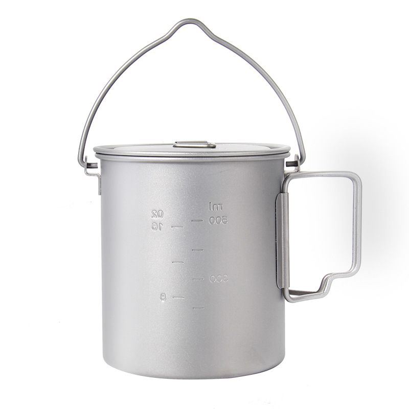 吊り下げハンドル付きチタン調理鍋,ポータブル,キャンプ,ピク - Camping Cooking Pot のレビューと価格
