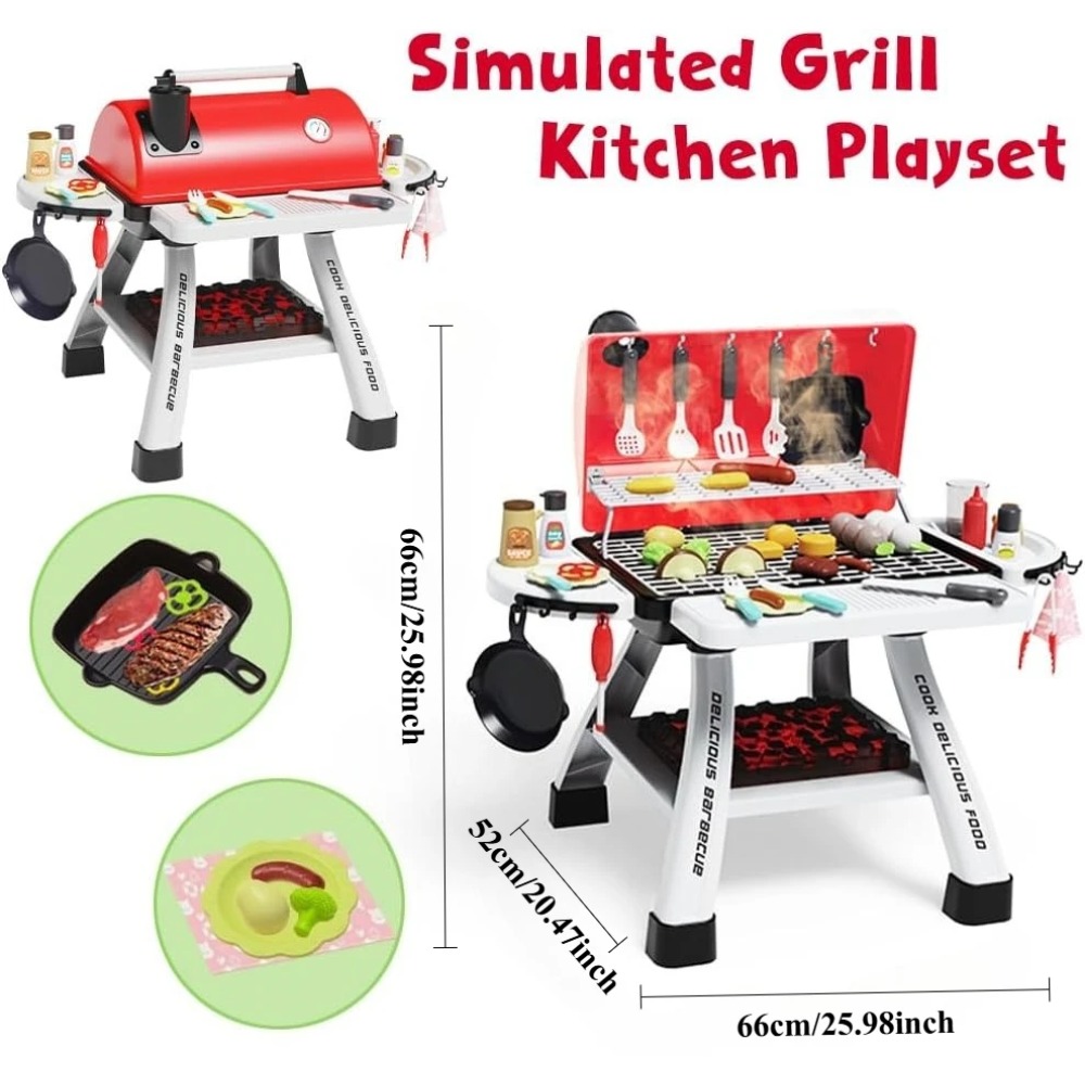 バーベキューグリルおもちゃセット子供用バーベキューごっこ遊び - Camping Cooking With Kids のレビューと価格