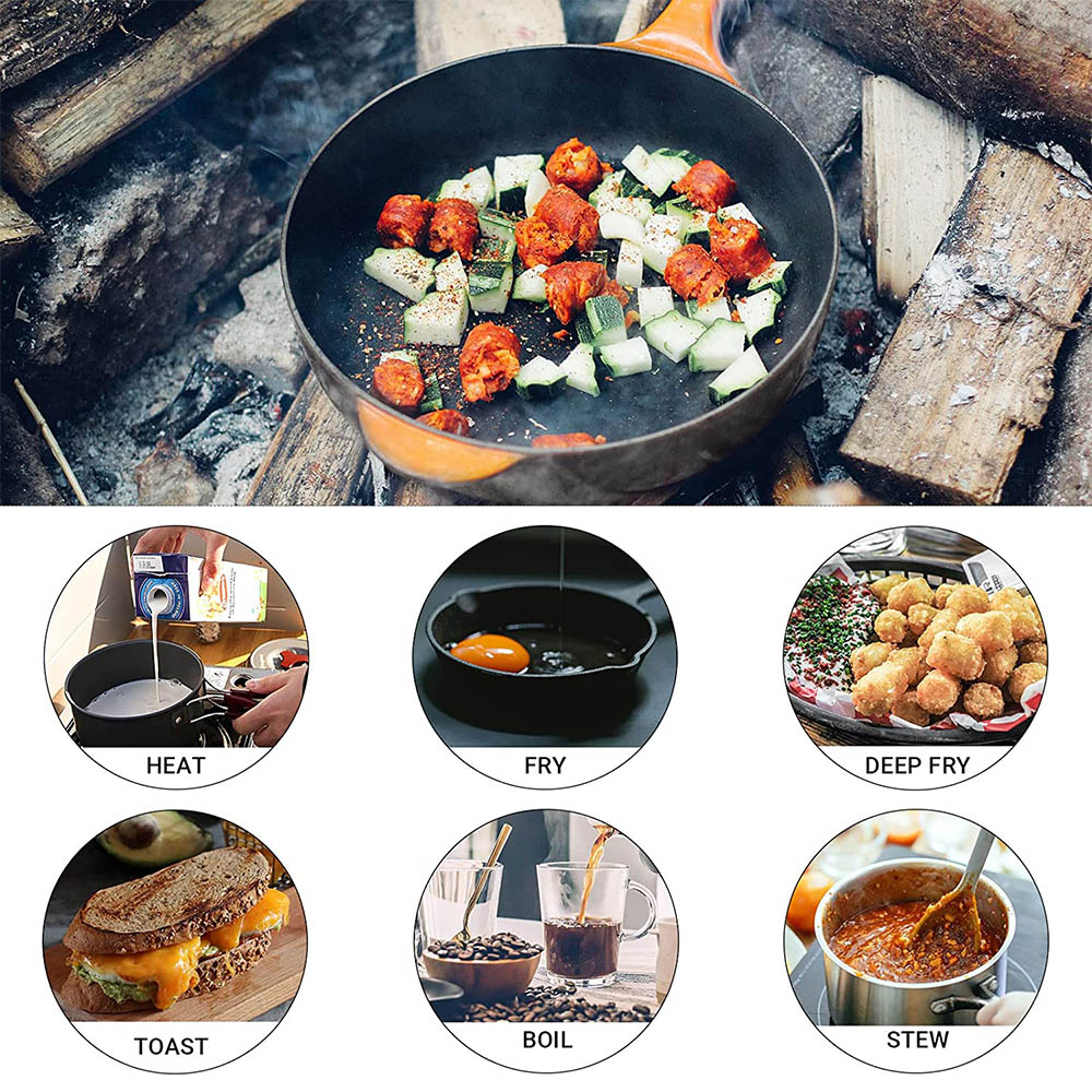3〜4人用のポータブル屋外調理セット、フライパン、キャンプ鍋 - Camping Cooking Frying Pan のレビューと価格