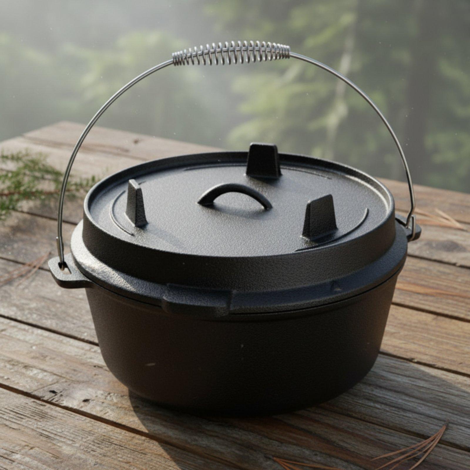 アウトドア用鋳鉄製ダッチオーブンキャンプクッキングポット、キ - Camping Cooking Dutch Oven のレビューと価格