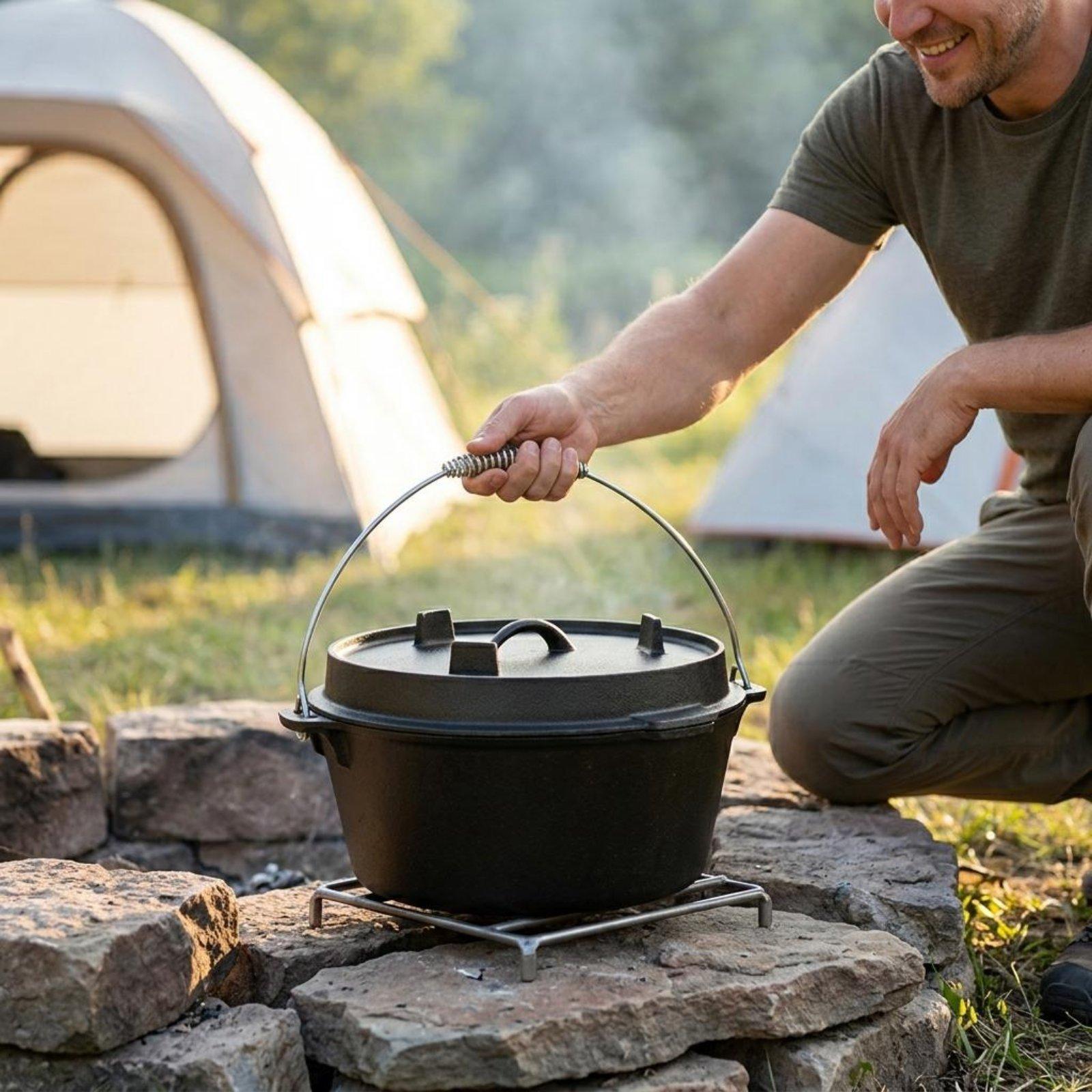 アウトドア用鋳鉄製ダッチオーブンキャンプクッキングポット、キ - Camping Cooking Dutch Oven のレビューと価格