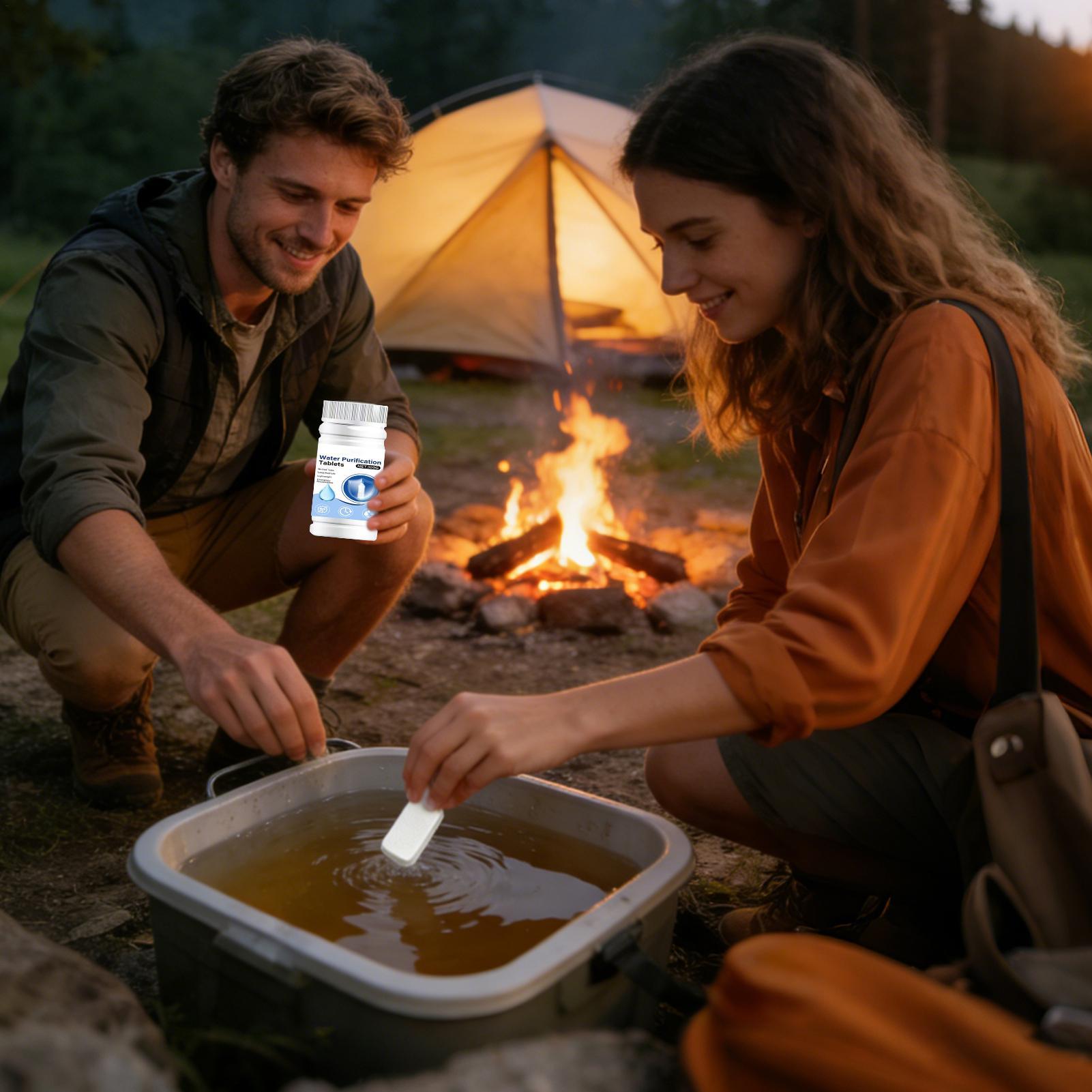 速溶性浄水タブレット 携帯用 効果的な緊急用飲料水浄化剤 キ - Water Purification Tablet のレビューと価格