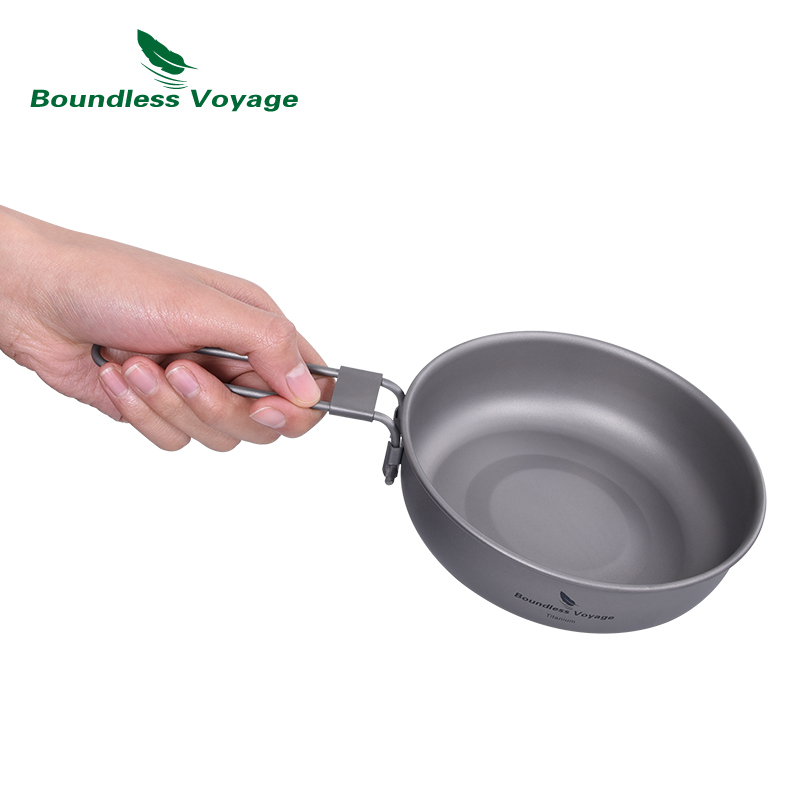 折りたたみ式ハンドル付き超軽量チタンフライパン,屋外キャンプ - Camping Cooking Pot のレビューと価格