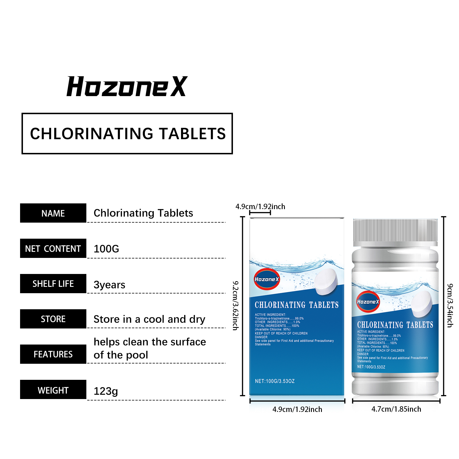 100 グラムスイミングプールクリーニング発泡タブレット多機 - Water Purification Tablet のレビューと価格