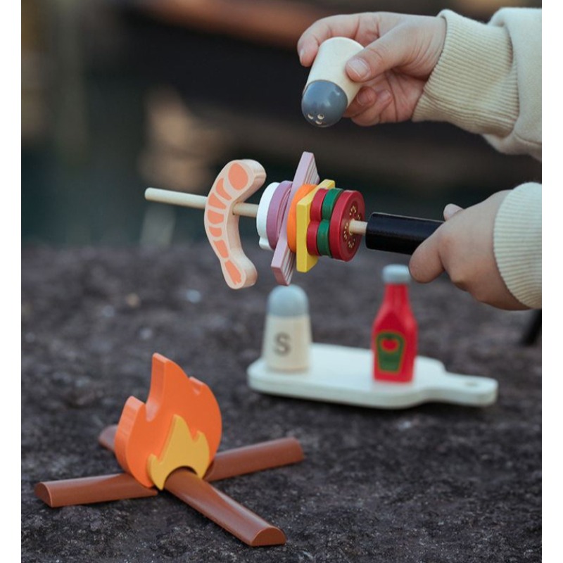 木製キャンプごっこ遊びセット子供屋外ピクニックバーベキューお - Camping Cooking With Kids のレビューと価格