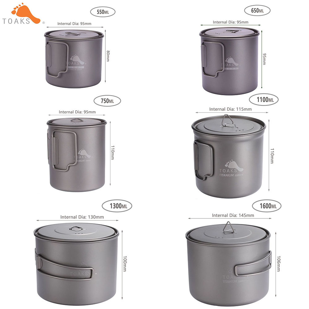 Toaks屋外キャンプ3 in1チタンポット1600ミリリッ - Camping Cooking Gear のレビューと価格
