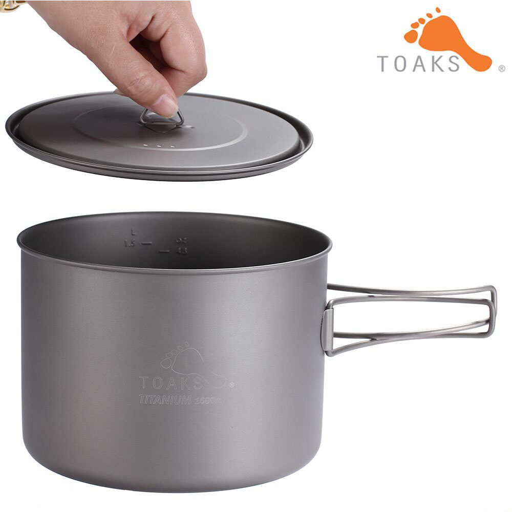Toaks屋外キャンプ3 in1チタンポット1600ミリリッ - Camping Cooking Gear のレビューと価格